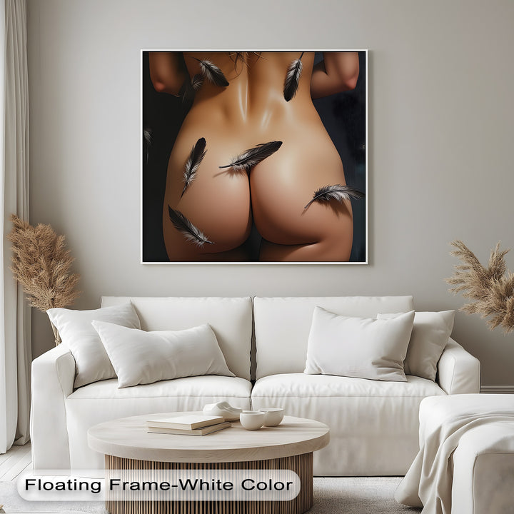 stylish oversized erotic canvas intimate feather design décor