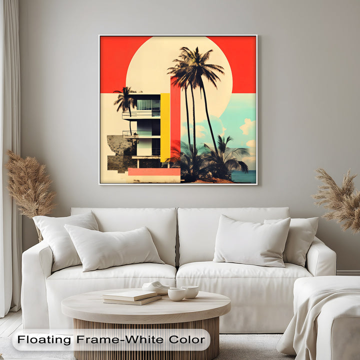 Solar Tropics – Modern Retro Beachscape Canvas Print