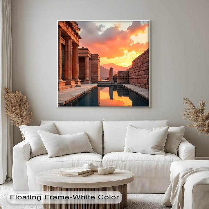 Sunset Reflections – Ancient Temple Canvas Print