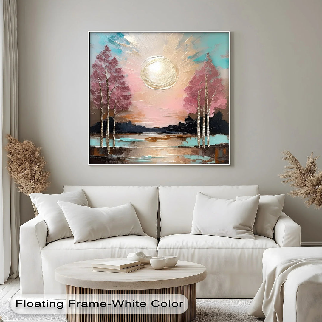 Contemporary landscape with metallic highlights

