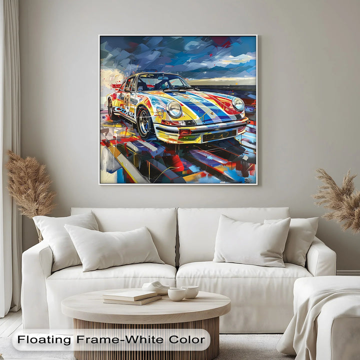Vibrant Porsche Speed Racer in Abstract Colors – Car Canvas Print - MyPhotoStation