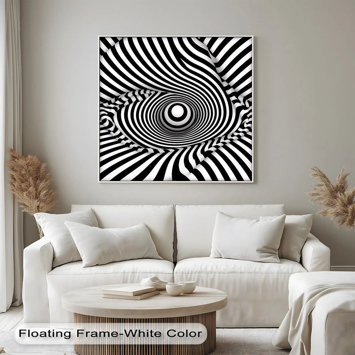 Vortex Wave Illusion – Black & White Canvas Print - MyPhotoStation
