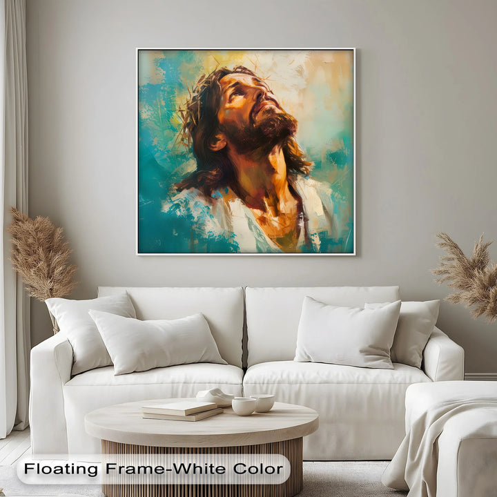 Savior’s Gaze – Crown of Thorns Portrait Canvas Print