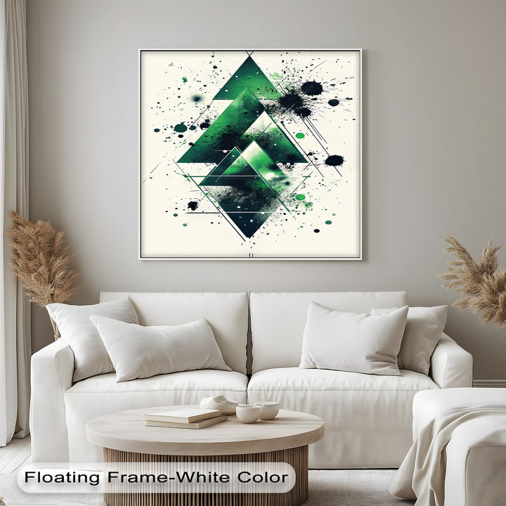 Geometric Green Explosion – Abstract Modern Canvas Print - MyPhotoStation