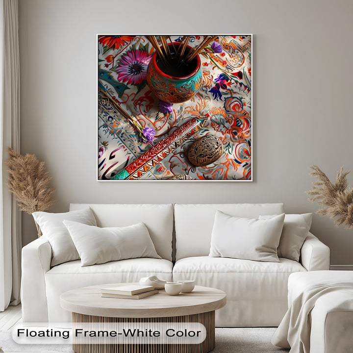Floral Calligraphy – Persian Art Canvas Print