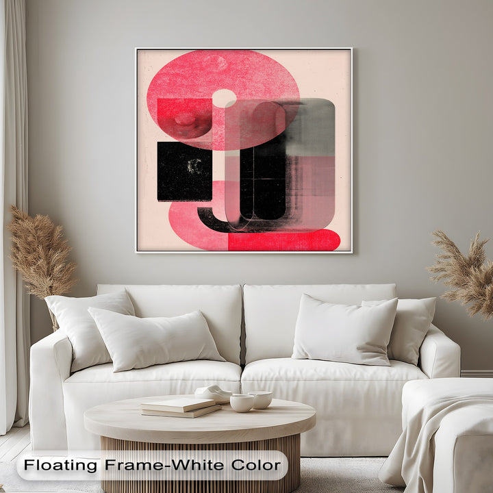 Red Echo – Abstract Geometric Canvas Print