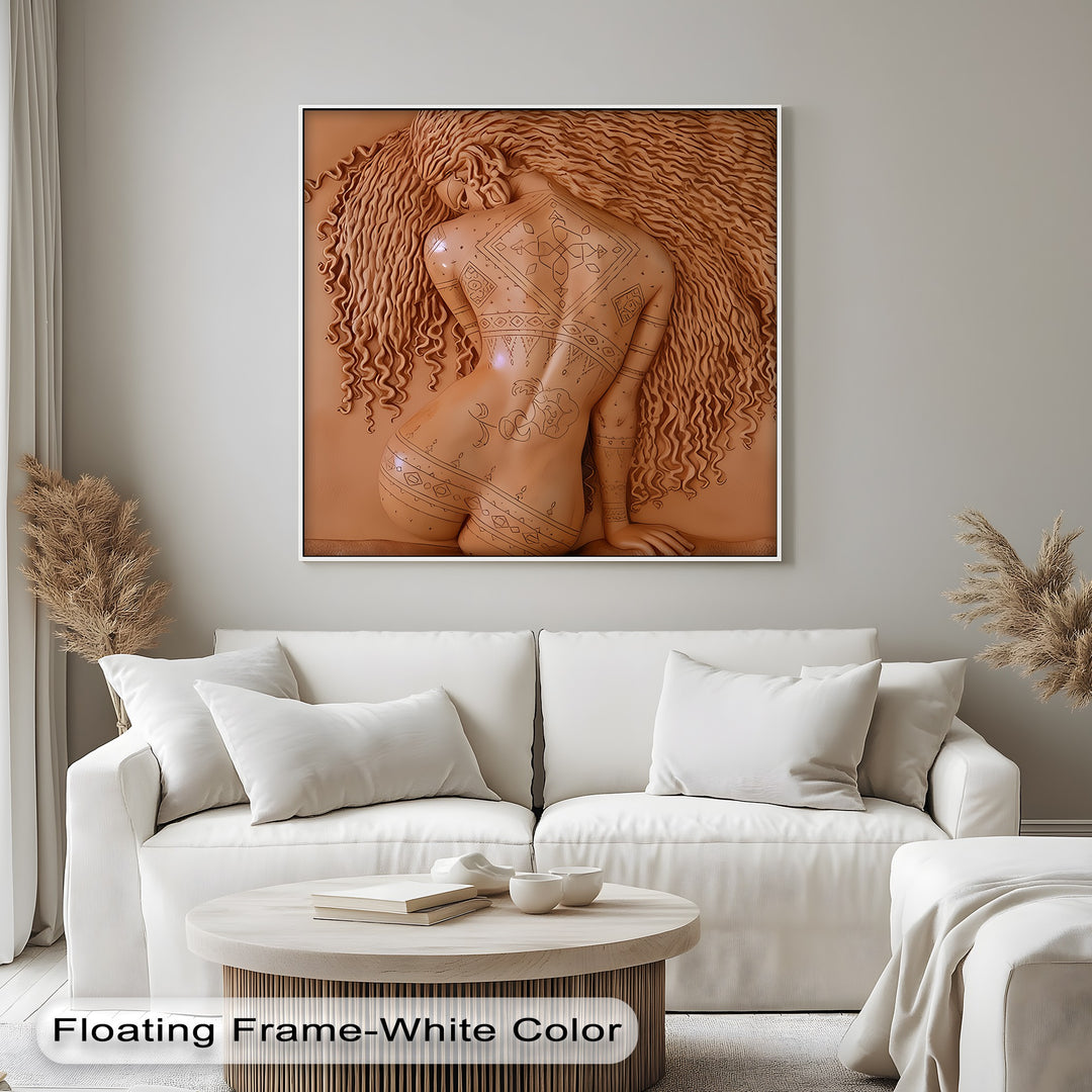 luxury erotic tattoo nude artwork canvas print for collectors