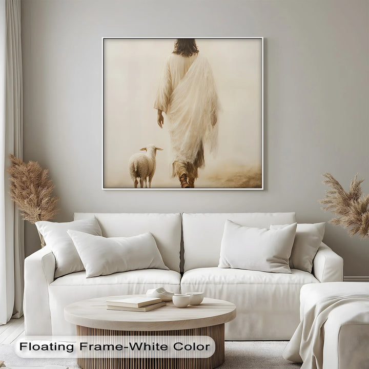 The Shepherd’s Path – Jesus Walking with Lamb Canvas Print - MyPhotoStation