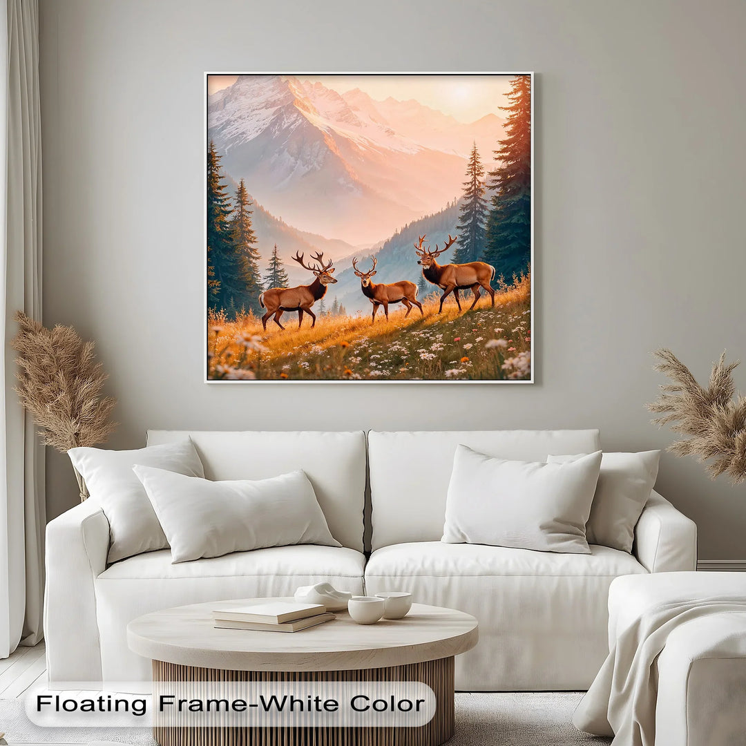 Majestic Elk in Alpine Meadow – Animal Canvas Print - MyPhotoStation