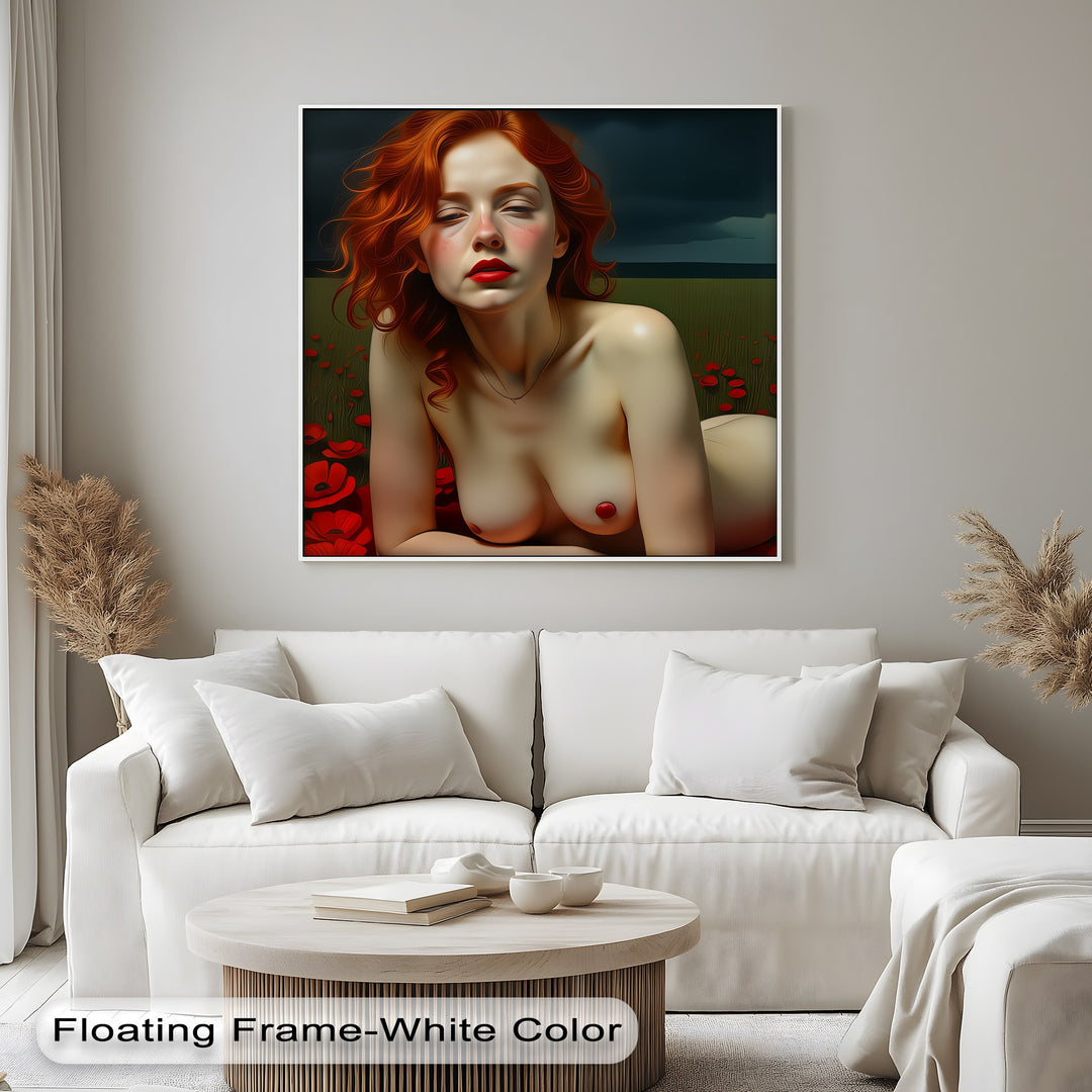Scarlet Reverie – Sexy Canvas Artwork | Oversized Wall Art