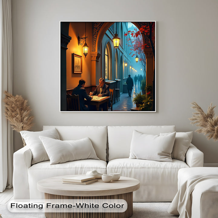 Twilight Conversations – Urban Evening Canvas Print