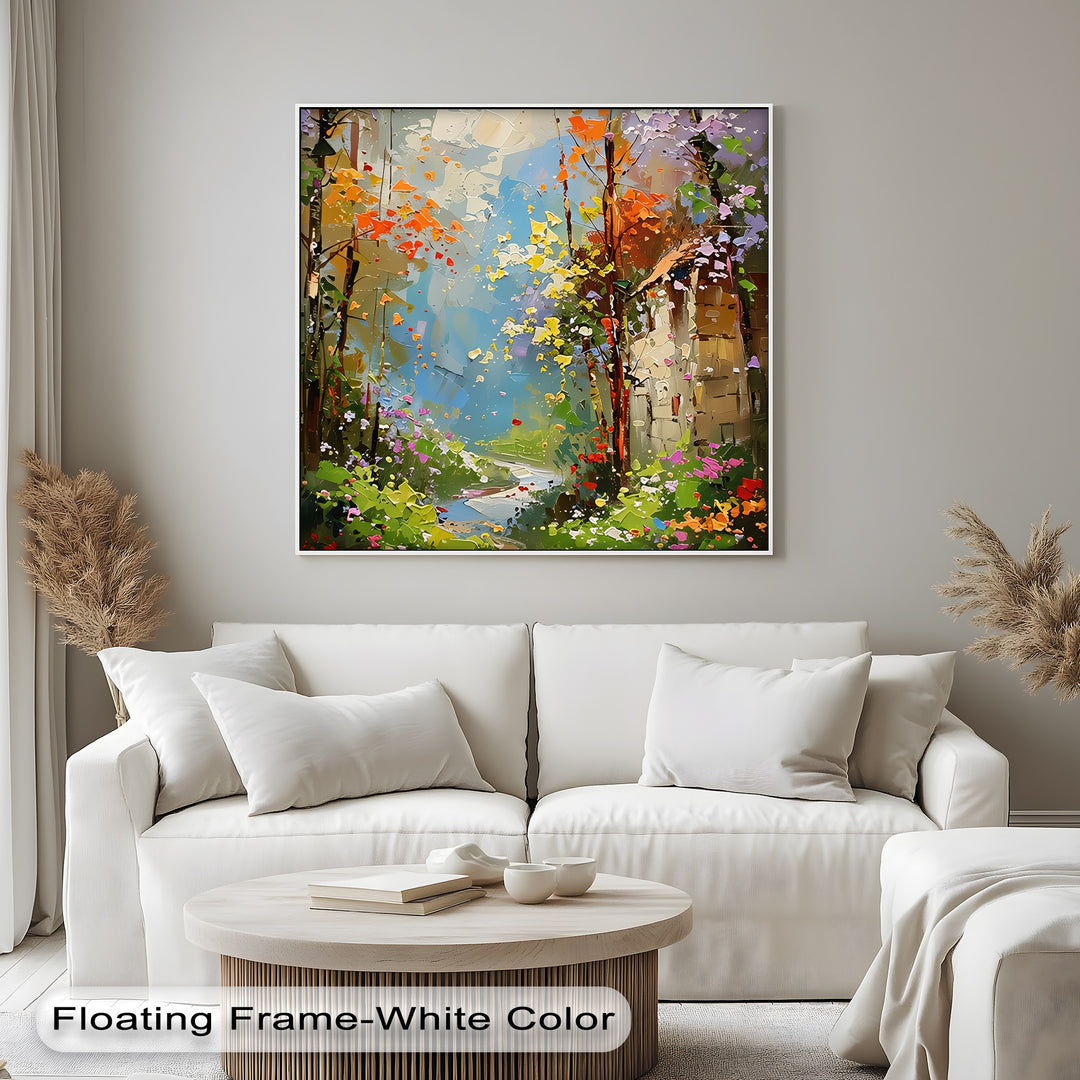 Whispers of Spring – Colorful Garden Pathway Canvas Print