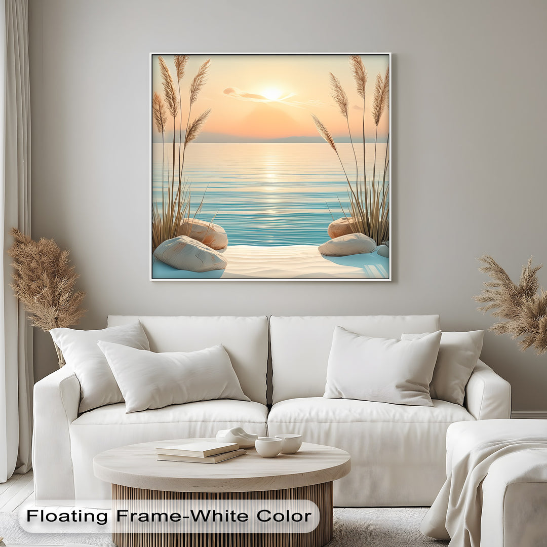 Serenity at Sunrise – Coastal Minimalist Canvas Print