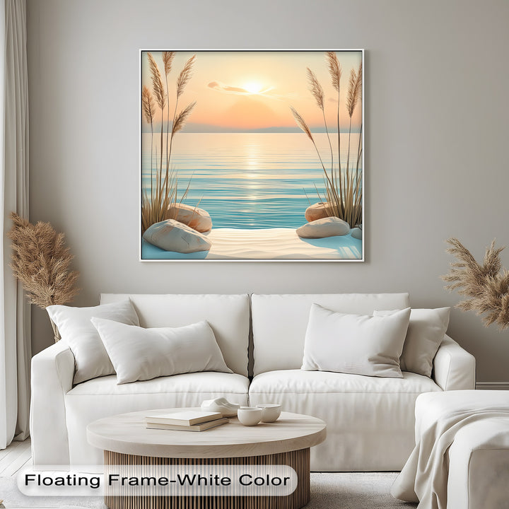 Serenity at Sunrise – Coastal Minimalist Canvas Print