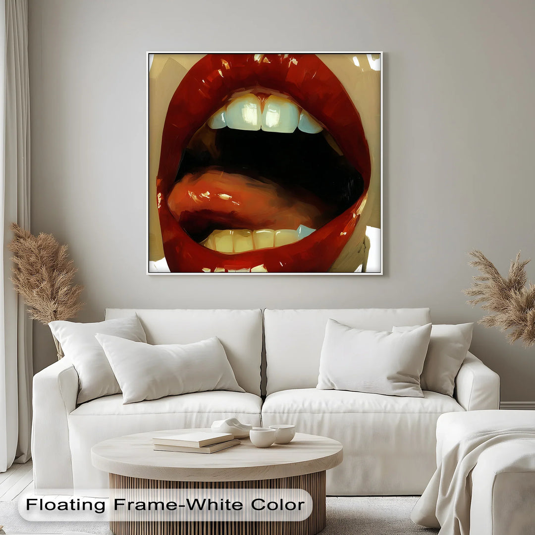 Crimson Seduction – Glossy Lips Canvas Print - MyPhotoStation