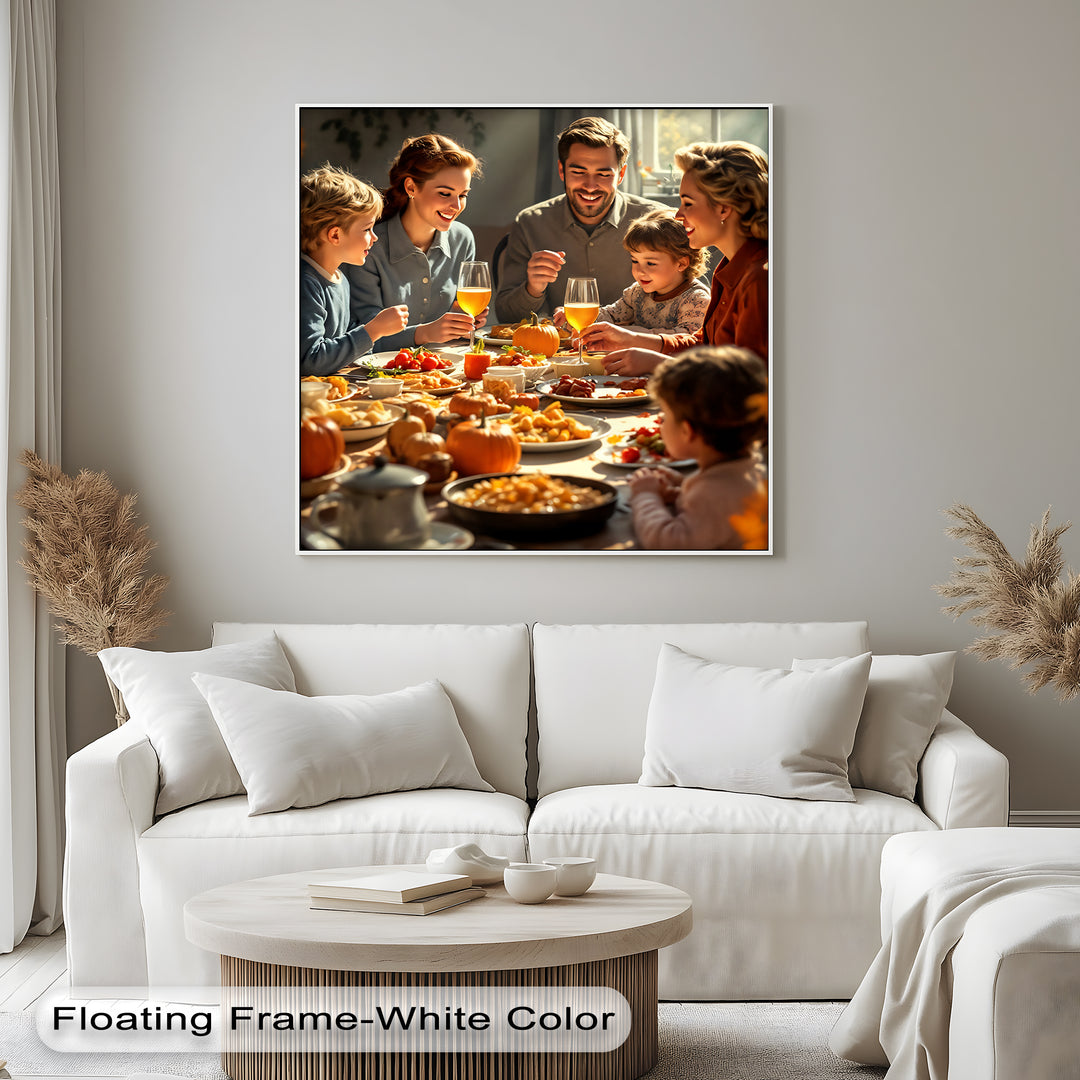Harvest Blessings – Family Thanksgiving Canvas Wall Art | Framed Art