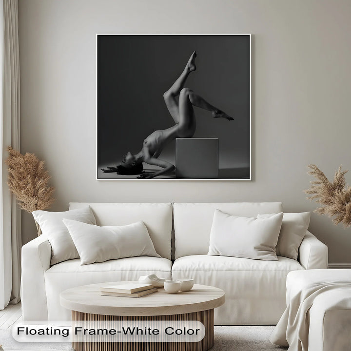 Monochrome Poise – Minimalist Nude Figure Canvas Print - MyPhotoStation