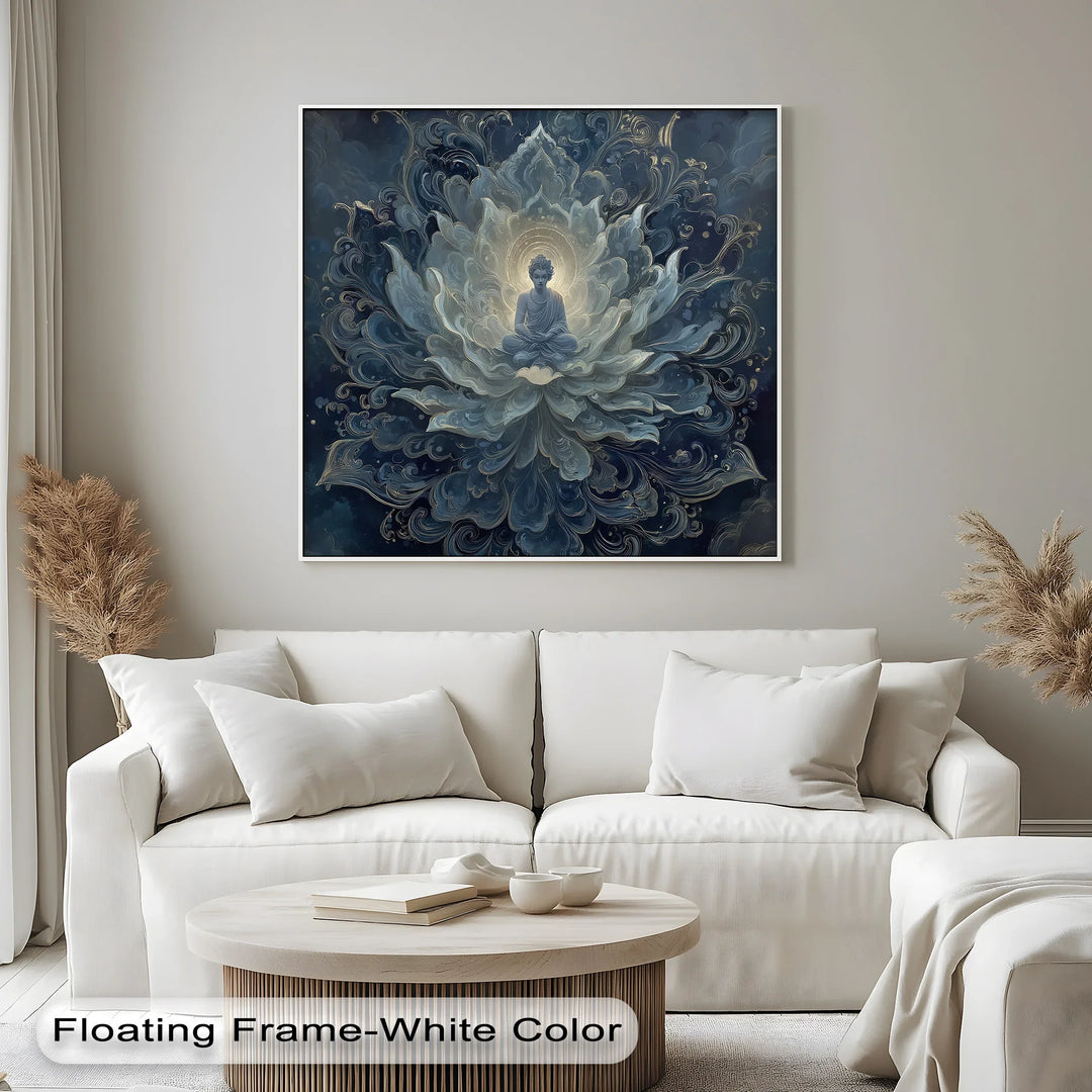 Celestial Lotus Enlightenment – Mystical Buddha Meditation Canvas Print - MyPhotoStation