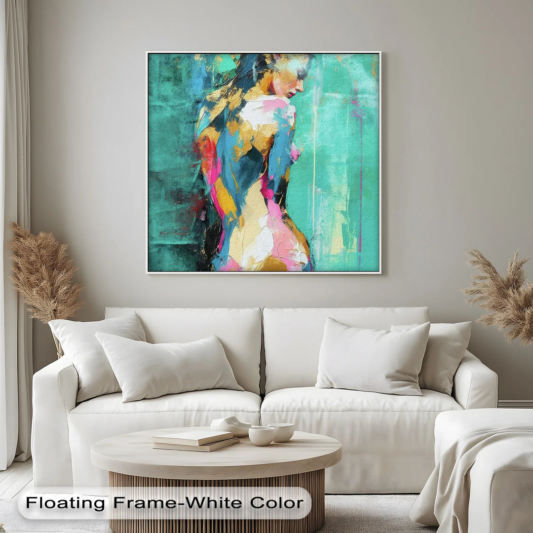 Aqua Serenity – Abstract Female Nude Canvas Print - MyPhotoStation