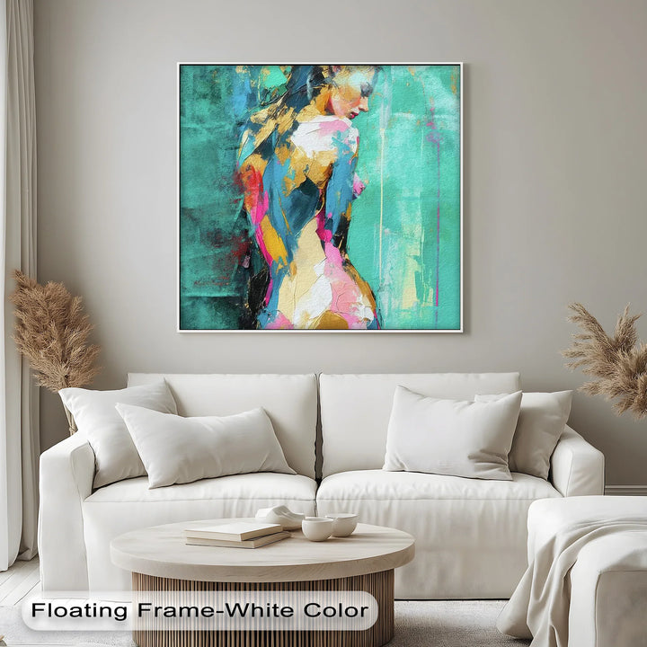 Aqua Serenity – Abstract Female Nude Canvas Print - MyPhotoStation