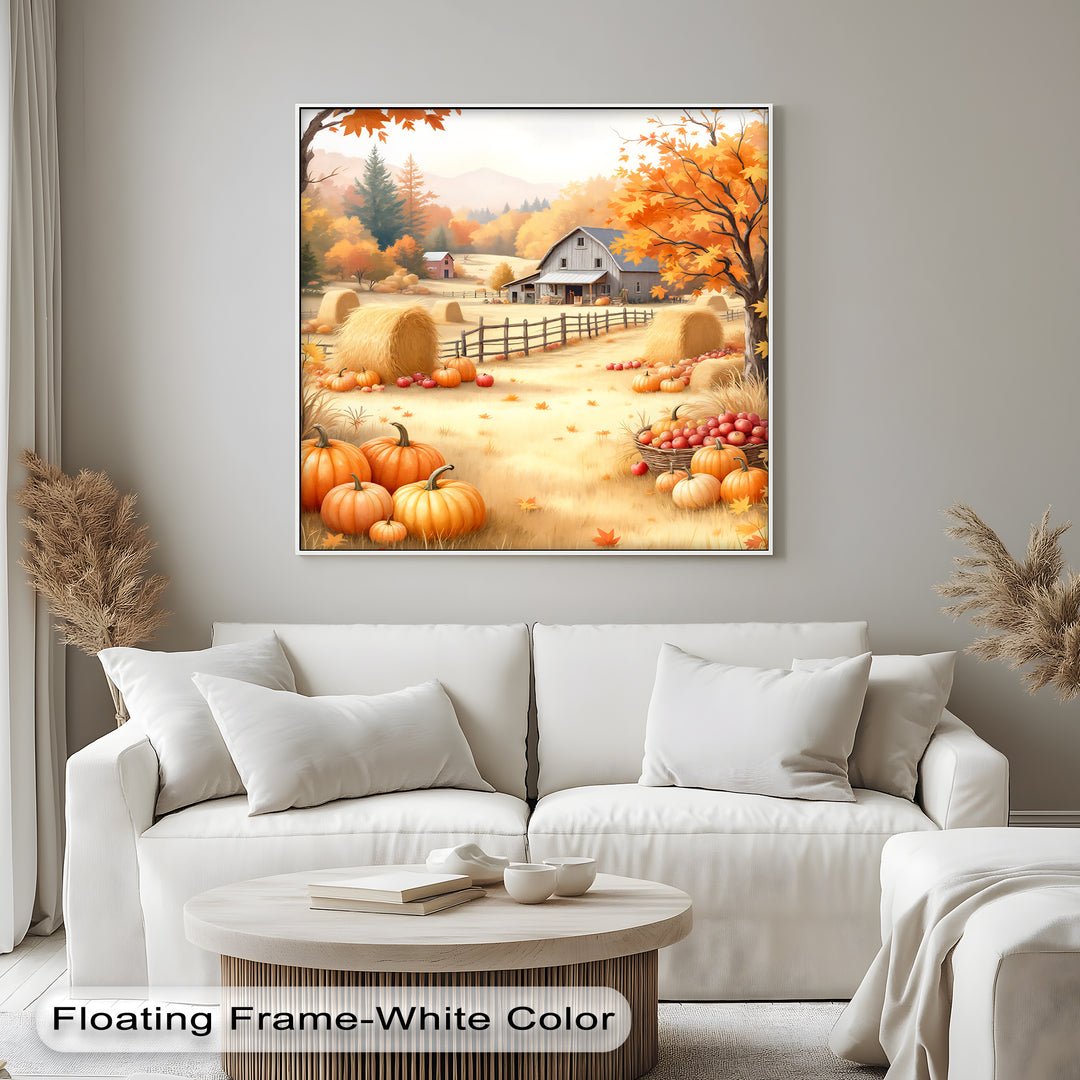 Rustic Autumn Pumpkin - Fall Canvas Wall Art | Large Canvas Art