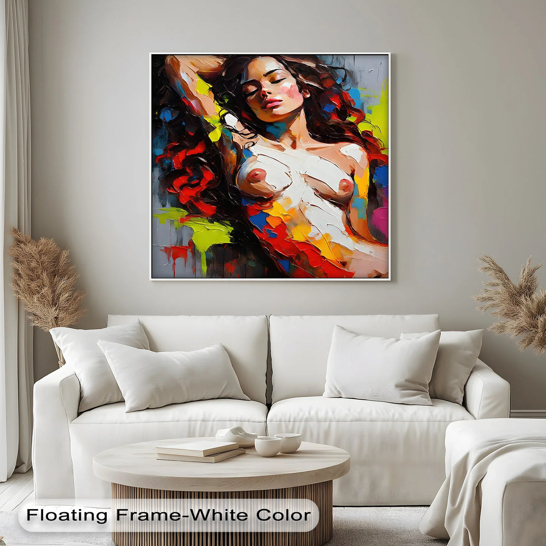 Ecstasy in Color – Abstract Nude Reclining Woman Canvas Print - MyPhotoStation