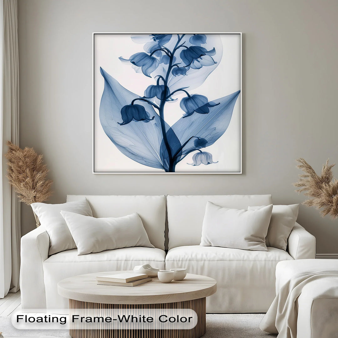 Translucent Lily Elegance – X-Ray Floral Study Blue Canvas Prints - MyPhotoStation
