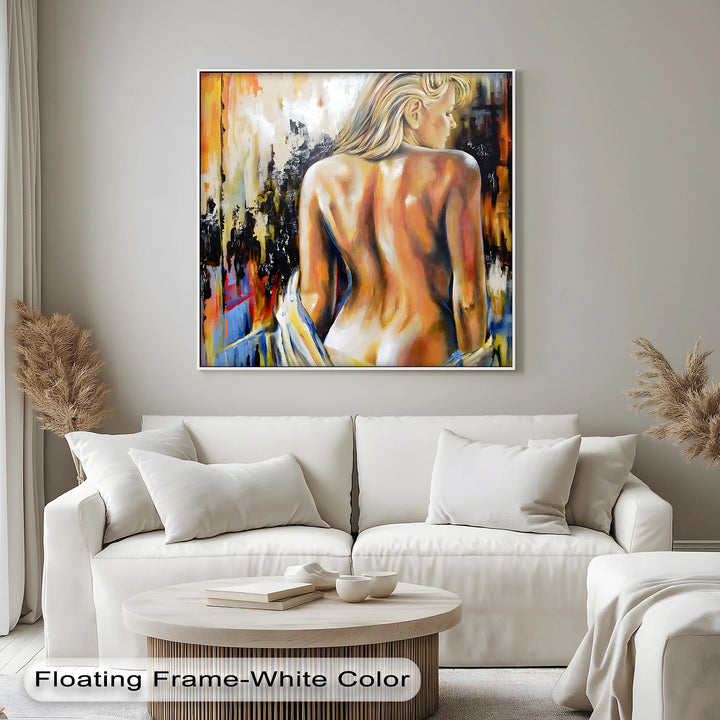 Ember Light – Blonde Female Back in Abstract Color Canvas Print - MyPhotoStation
