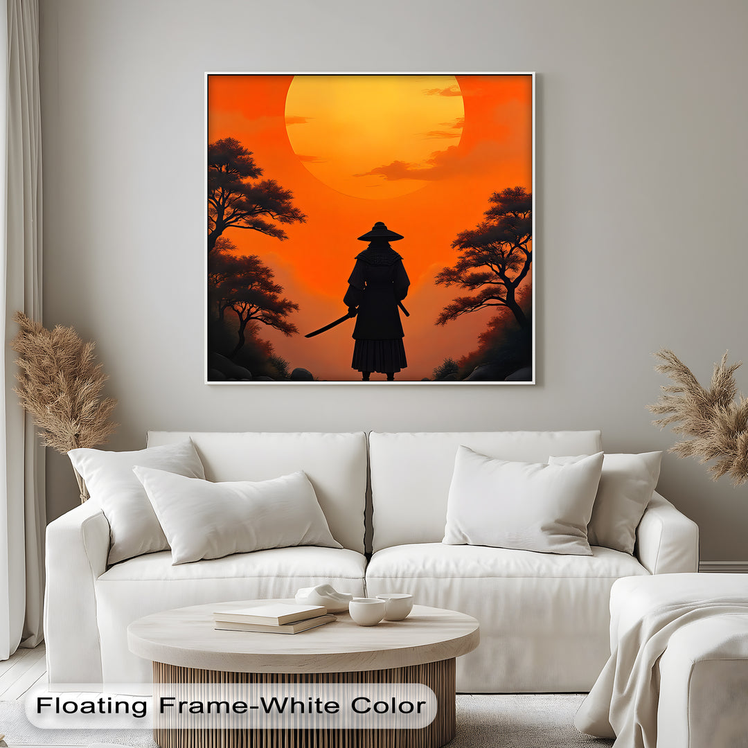 Samurai Sunset – Japanese Warrior Canvas Wall Art | Biggest Canvas