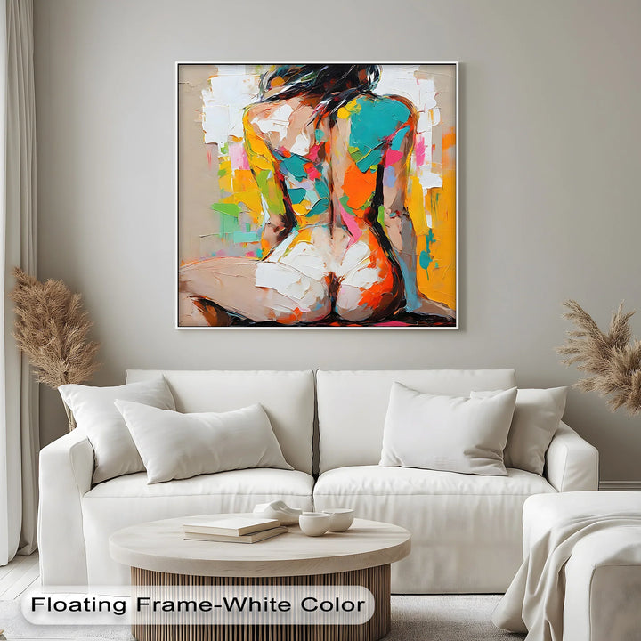 Sensual Expression – Colorful Abstract Female Nude Canvas Print - MyPhotoStation