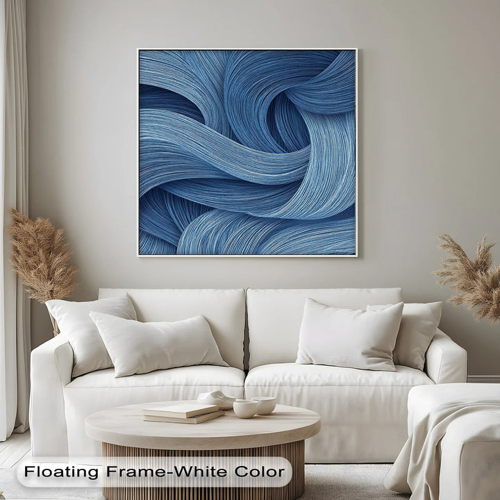 Oceanic Flow – Textured Blue Abstract Canvas Print - MyPhotoStation