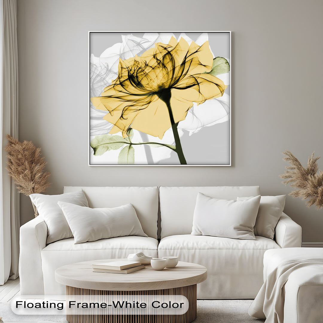 Winterliche Ruhe – Japanische Frau im blauen Kimono, Leinwanddruck | Gerahmtes Kunstwerk