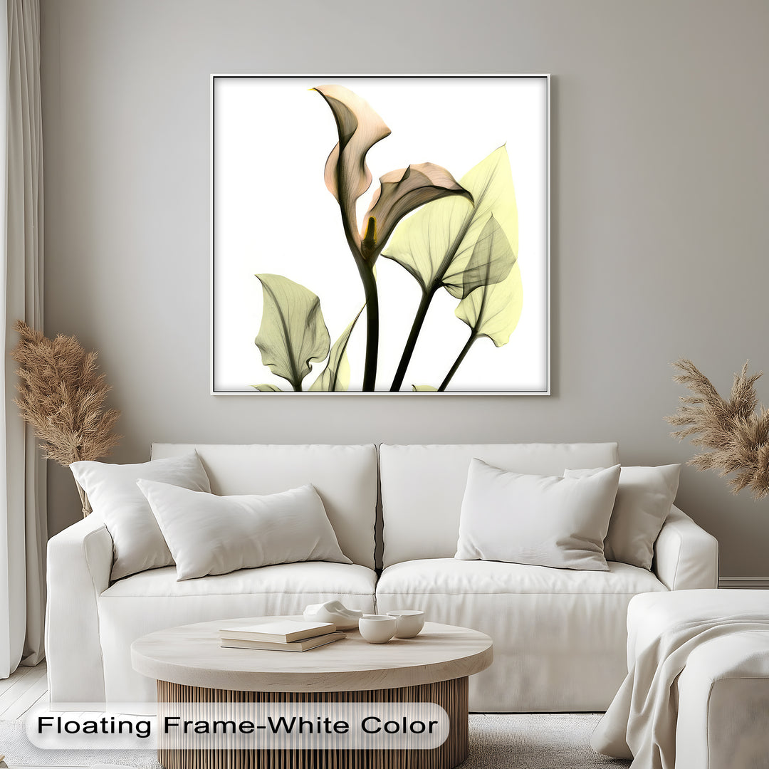 Soft Calla Grace – Minimalist Botanical Canvas Print