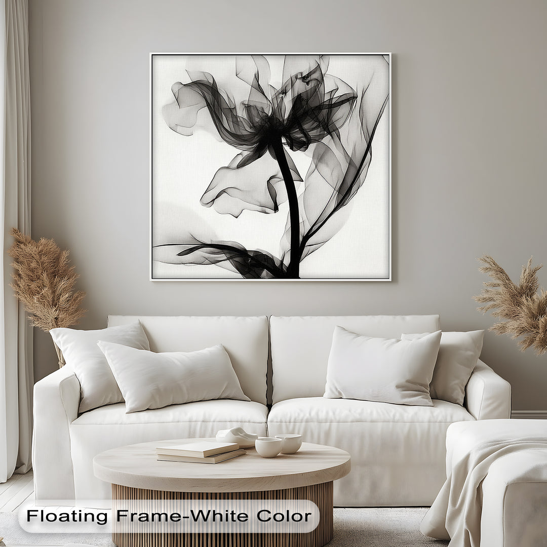 Winterliche Ruhe – Japanische Frau im blauen Kimono, Leinwanddruck | Gerahmtes Kunstwerk