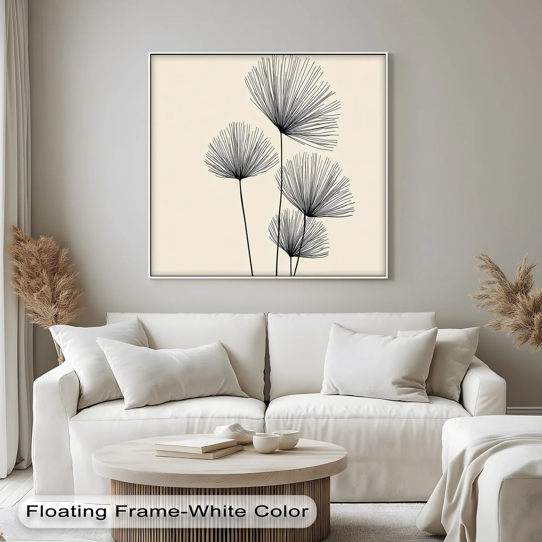 Elegant Line Art Botanicals – Minimalist Floral Canvas Print - MyPhotoStation