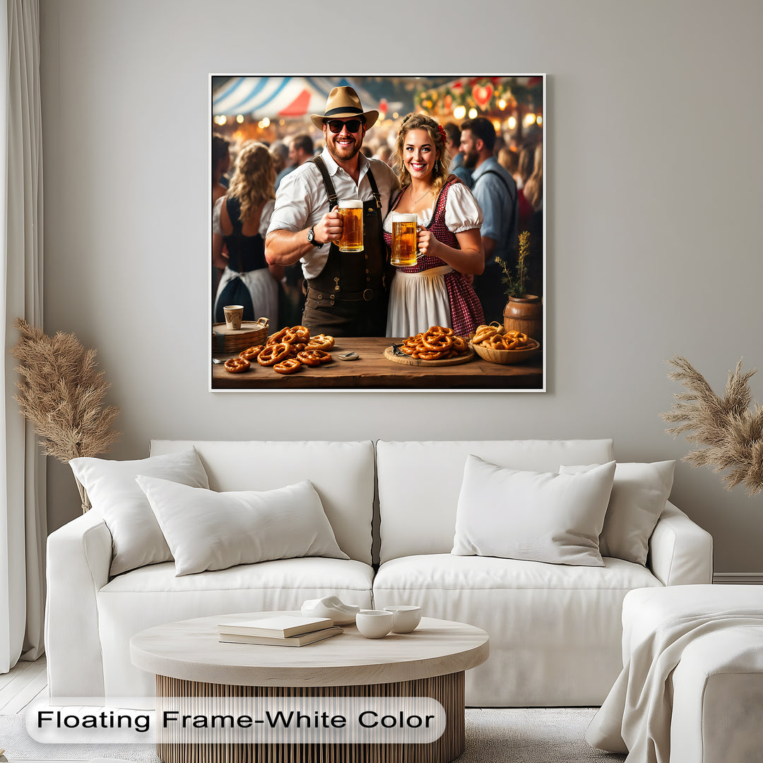 Bavarian Spirit – Oktoberfest Beer and Pretzel Canvas Wall Art | Canvas Art