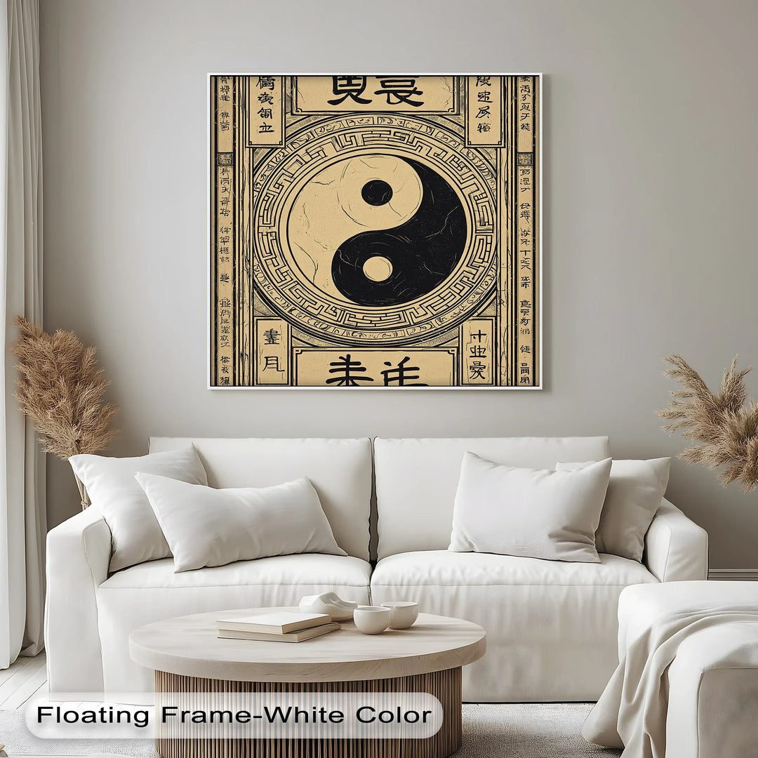 Yin Yang Symbol on Ancient Scroll – Taoist Philosophy Canvas Print - MyPhotoStation