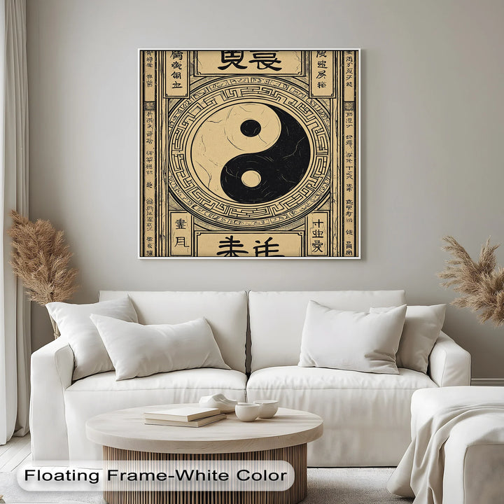 Yin Yang Symbol on Ancient Scroll – Taoist Philosophy Canvas Print - MyPhotoStation