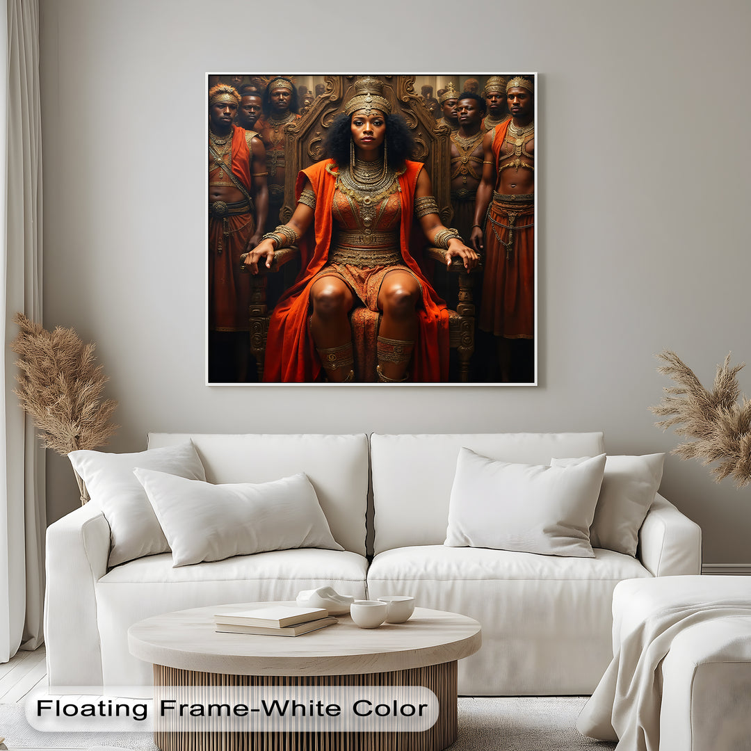 African Queen Canvas Wall Art – Regal Tribal Royalty Painting | Framed Art