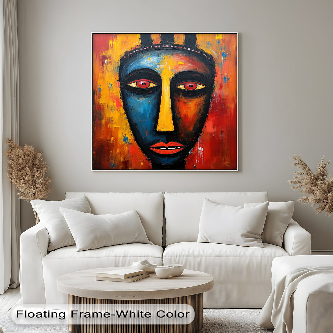 Abstract African Tribal Face – Bold Modern Canvas Wall Art | Artwork Canvas