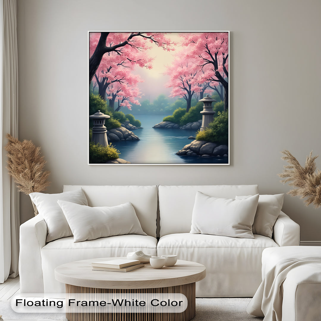 Cherry Blossom - Landscape Canvas Wall Art | Bedroom Wall Art