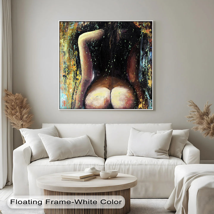 Obsidian Glow – Bold Abstract Nude Canvas Print - MyPhotoStation