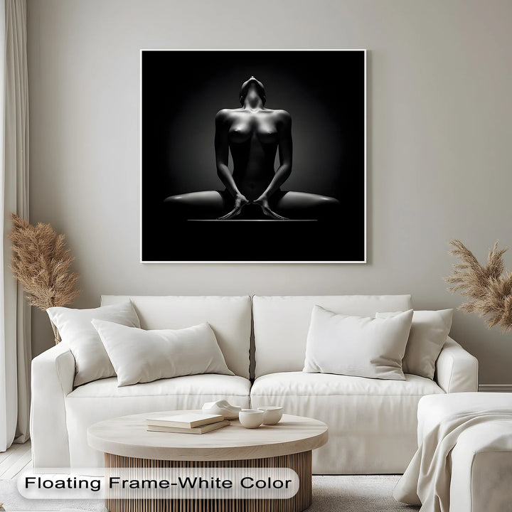 Sculpted Shadow – Black and White Female Form Canvas Print - MyPhotoStation