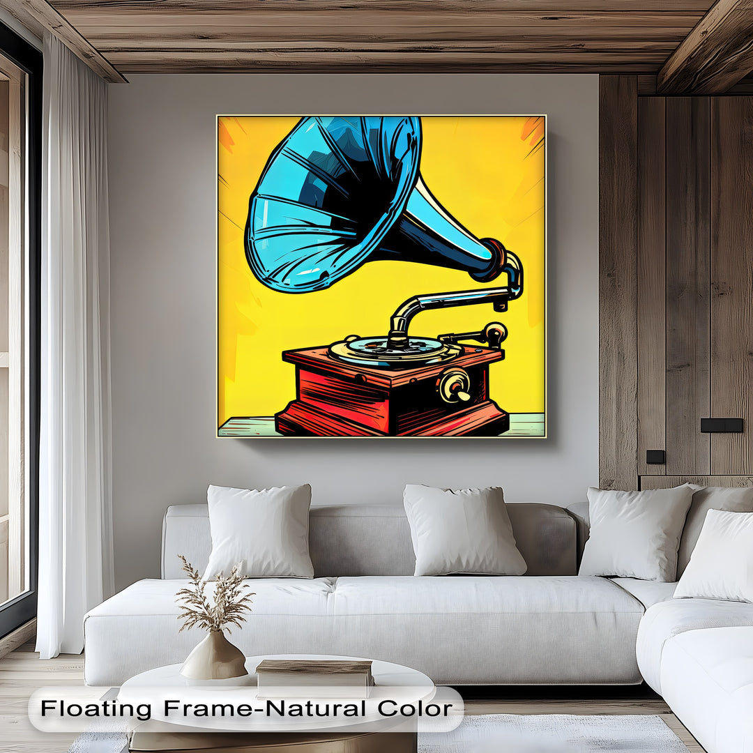 Vinyl Echo – Pop Art Gramophone Canvas Print
