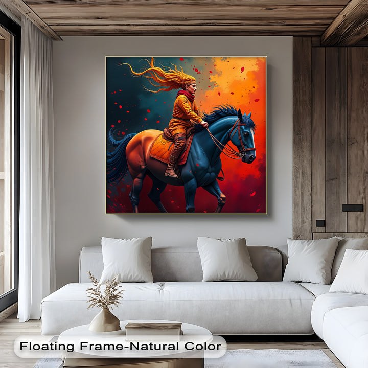 Crimson Ride – Modern Equestrian Canvas Print