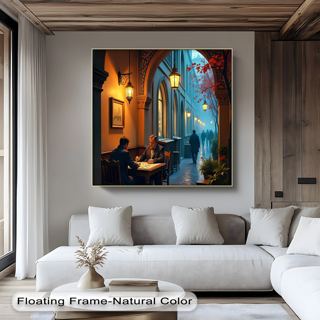 Twilight Conversations – Urban Evening Canvas Print