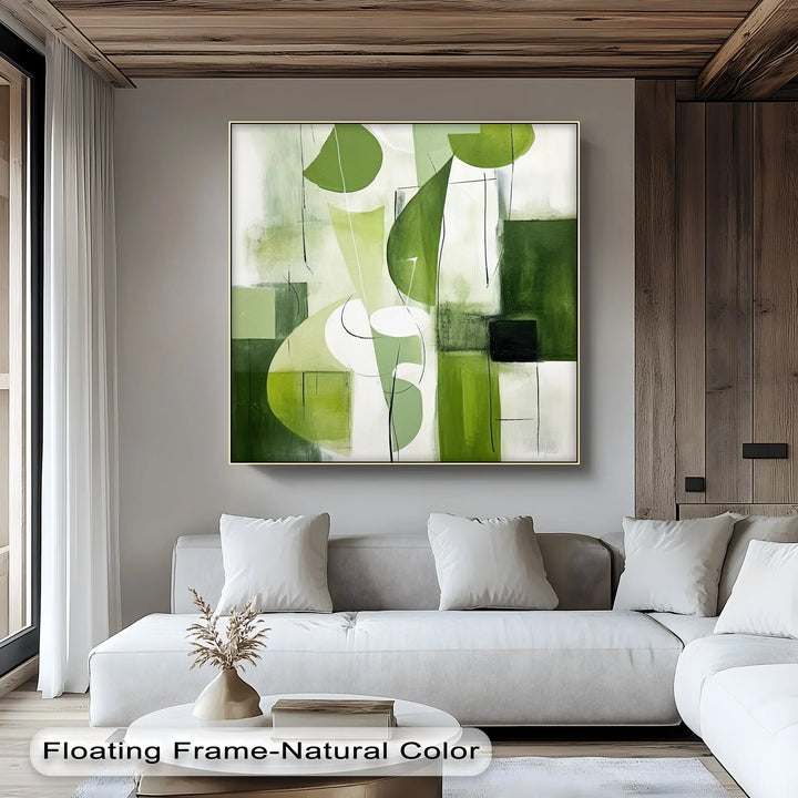 Verdant Geometry – Abstract Leaf-Inspired Canvas Print - MyPhotoStation