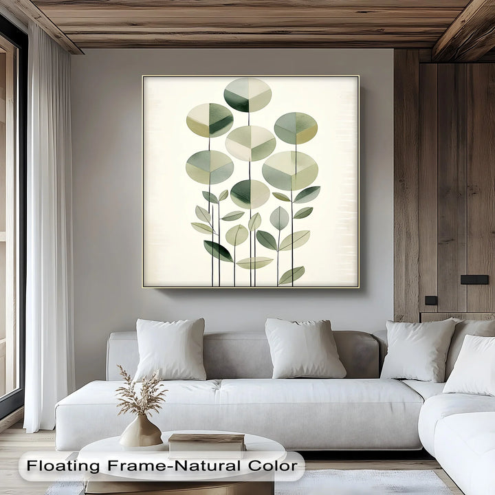 Geometric Leaf Totems – Minimalist Botanical Canvas Print - MyPhotoStation