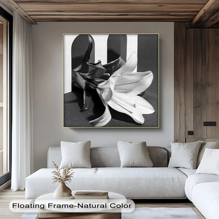 Architectural Bloom – Black & White Floral Canvas Prints - MyPhotoStation