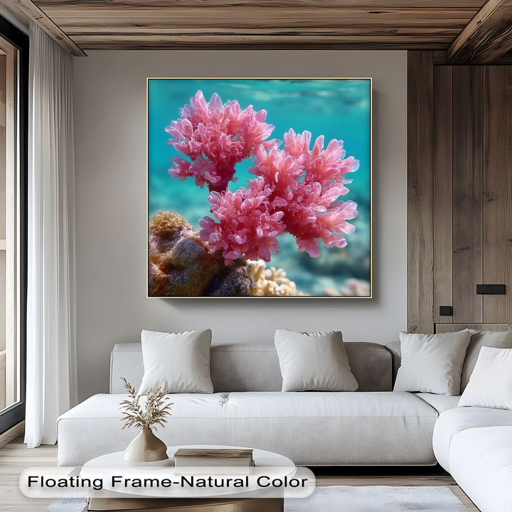 Pink Reef Bloom – Underwater Coral Beauty Canvas Print